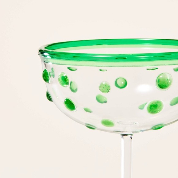 Kate Spade x Target NIB 8.11-Ounce 4-Piece Polka Dot Acrylic Coupe Drinkware Set - Picture 5 of 16